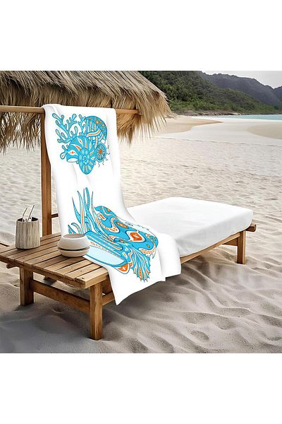 Doruklar Home Collection Πετσέτα θαλάσσης με σχέδιο Sea Stone 80x160 CM VTA35