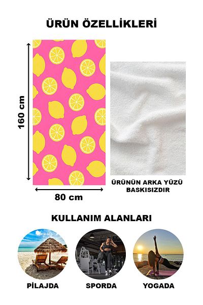 Doruklar Home Collection Πετσέτα θαλάσσης παραλίας με μοντέρνο σχέδιο 80x160 CM - Aqua52