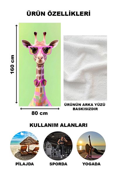 Doruklar Home Collection Πετσέτα θαλάσσης με μοντέρνο σχέδιο Peshtemal 80x160 CM Aqua20