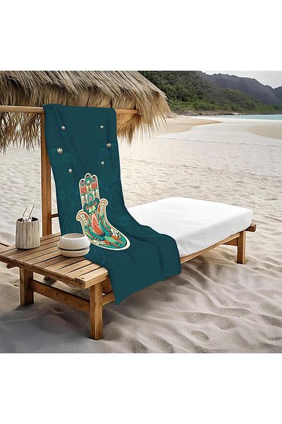 Doruklar Home Collection Μοντέρνα πετσέτα παραλίας με μοτίβο Mandala 80x160 cm Md05