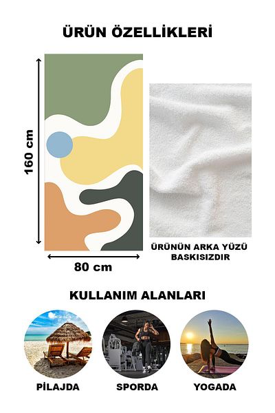 Doruklar Home Collection Πετσέτα θαλάσσης παραλίας με μοντέρνο σχέδιο Peshtemal 80x160 CM Aqua08