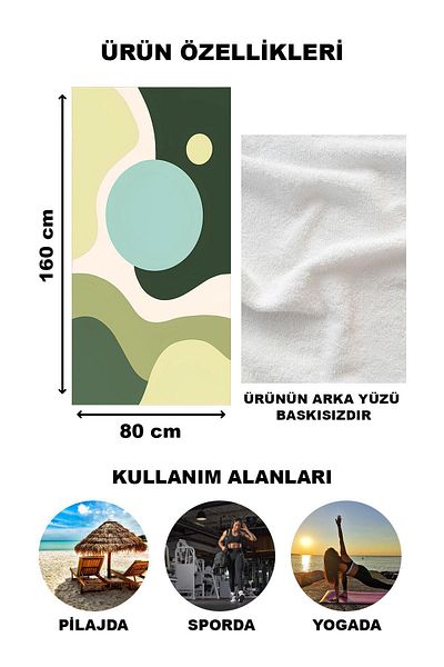 Doruklar Home Collection Πετσέτα θαλάσσης με μοντέρνο σχέδιο Peshtemal 80x160 CM Aqua28