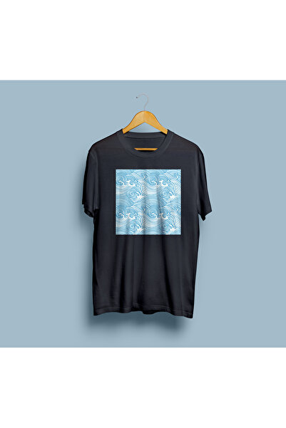 eioswear Unisex supradimensionat Design cu dungi ondulate tricou