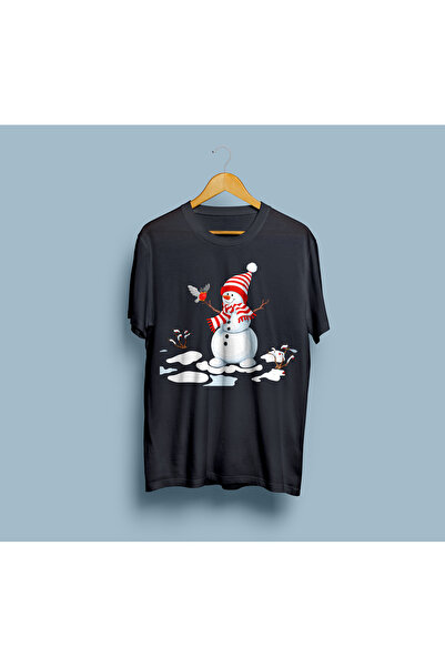 eioswear تي شيرت بتصميم رجل الثلج كبير الحجم للجنسين