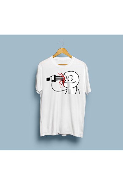 Generic Brand UnisexOversizeStabbing Design T-shirt