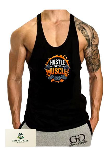 MUTLUGYM Fitness Gym Tank Top Sportsman Tank Top Anrenman Tank Top Black Thin Strap(Hustel)