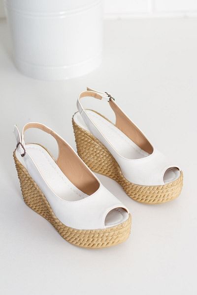 derithy Lewis Wedge Heeled Shoes-λευκό-lzt0535