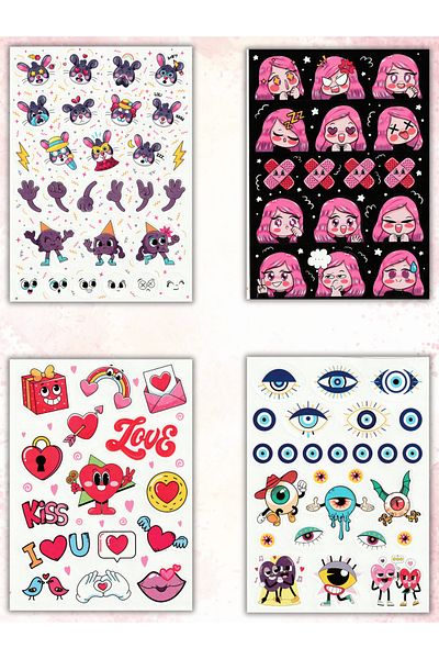Mielibon Sticker Book 16 Sheets 308 Stickers Fun-Filled Sticker Book