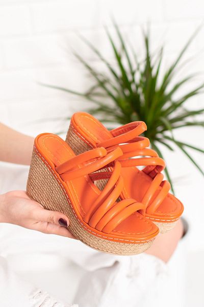 derithy Wedge Heel Stitched Stripe Comfort Sole Soft Pipe Piping Παντόφλες Σανδάλια Καλοκαιρινά παπούτσια
