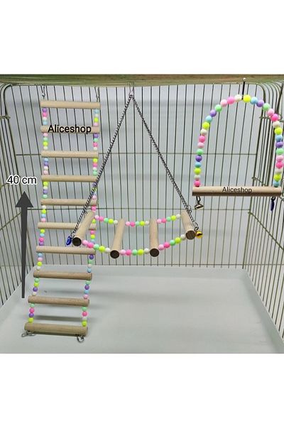 Alice 3-Piece Bird Toy Set Cage Accessories