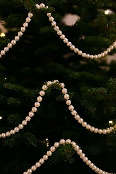 Emtory Home 2 Meters Pearl Bead Tree Ornament - Christmas Handmade Ornament - Tree Ribbon