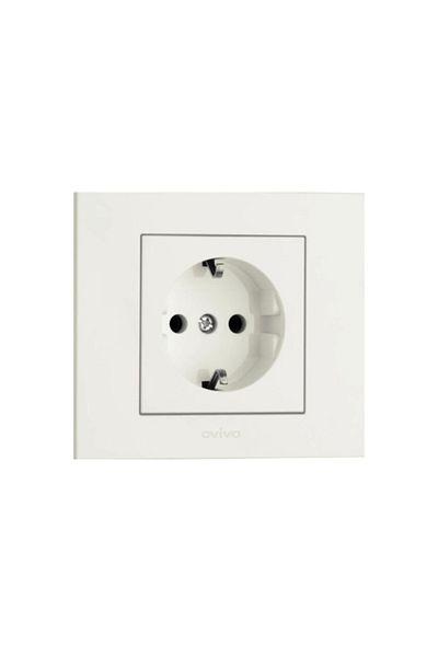 OVİVO Grano White Grounded Socket 3 Pack (Frame Included)