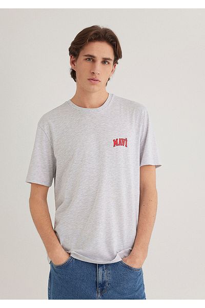 Mavi Logo Printed Gray T-Shirt Regular Fit / Normal Cut 0611714-82498