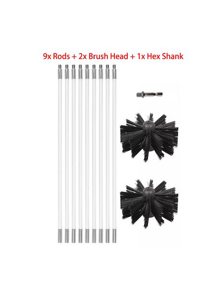 Choice B Flexible Chimney Sweep Set Flue Sweeping Brush And Rod Kit Soot Cleaning Rods Nylon Brush Cleanin.