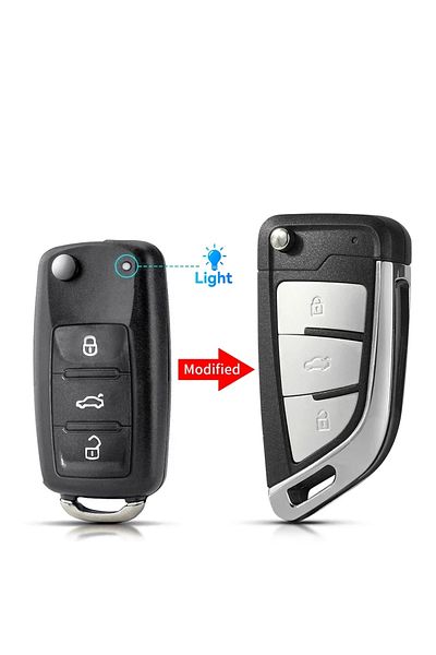 KEYYOU 3 Buttons Modified 1pcs New Modified Folding Car Key Case For Vw Volkswagen Golf Tiguan Polo