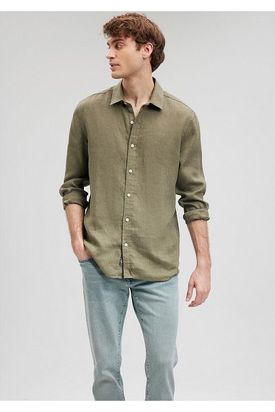 Mavi Χακί λινό πουκάμισο Slim Fit / Slim Fit021190-86627