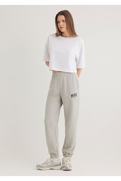 Mavi Graue Jogginghose mit Logo-Print1010757-82816