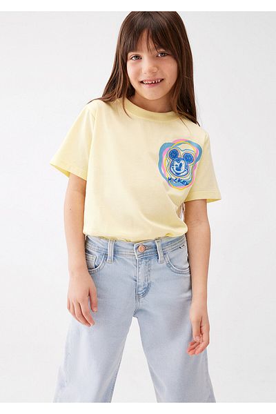 Mavi Tricou galben cu imprimeu Mickey Mouse, Regular Fit / Normal Kesim 7610204-71305