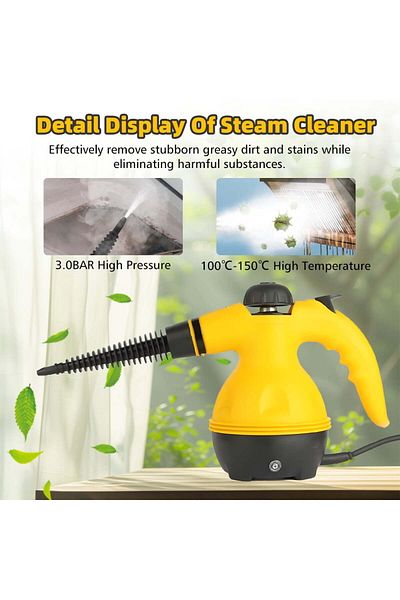 COOYA 1000W 9-Piece Handheld Steam Cleaner Set, With Accessories, High Temperature, for Various Surfaces