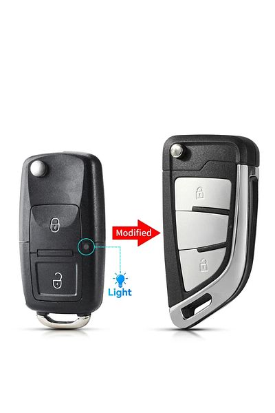 KEYYOU 2 Buttons Modified 1pcs Modified Version Folding Car Key Shell For Vw Volkswagen Mk4 Bora Gol