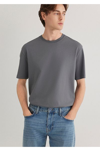 Mavi Anthracite Basic T-Shirt Loose Fit / Loose Relaxed Cut 066249 -80020