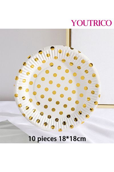 Youtrico Disposable Tableware 10pieces-18*18cm Ideal For Wedding Plating/birthday Party Table Decoration
