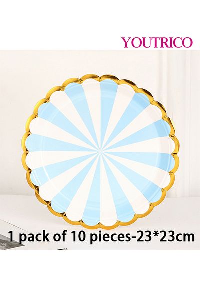 Youtrico Disposable Tableware 10pieces-23*23cm Ideal For Wedding Plating/birthday Party Table Decoration