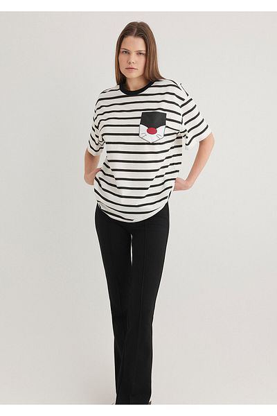 Mavi Tricou cu dungi cu imprimeu Sylvester Oversize / Wide Cut 1613255 -85407