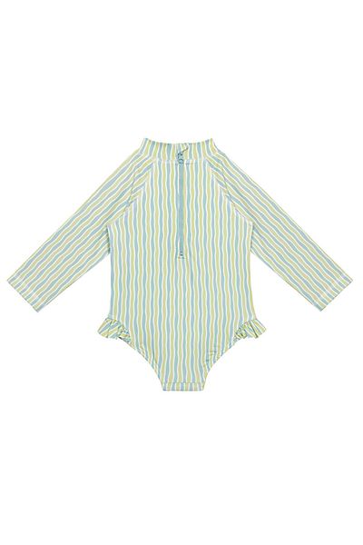 SAND MOTHER Uv Protection Long Sleeve One Piece Girls Swimsuit