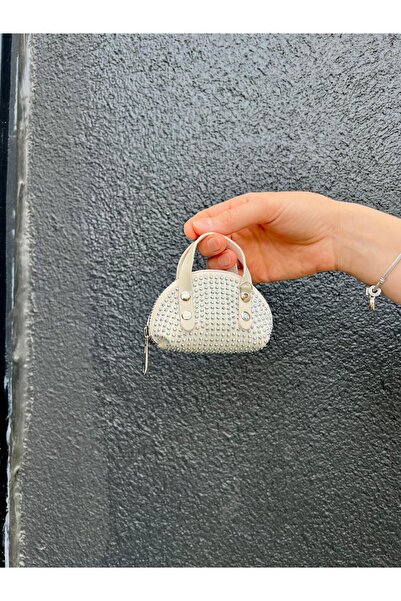 EBROU Geantă de mână și de umăr Miel Mini Stone Cross pentru femei