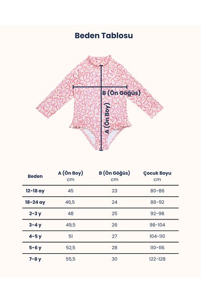 SAND MOTHER Uv Protection Long Sleeve One Piece Girls Swimsuit