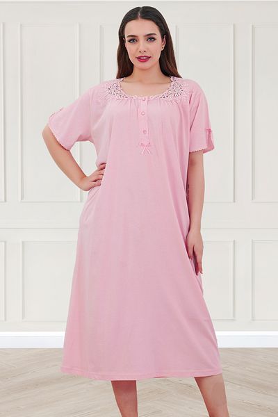 Bella Linda Βαμβακερό Plus Size Classic Μητρικό Νυχτικό