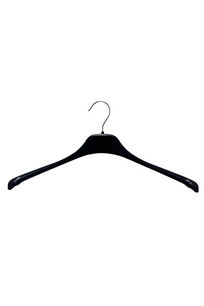 SİMPA PLASTİK 12 Adet Siyah Ceket Askısı – Dayanıklı Plastik Askılar, Ceket D...