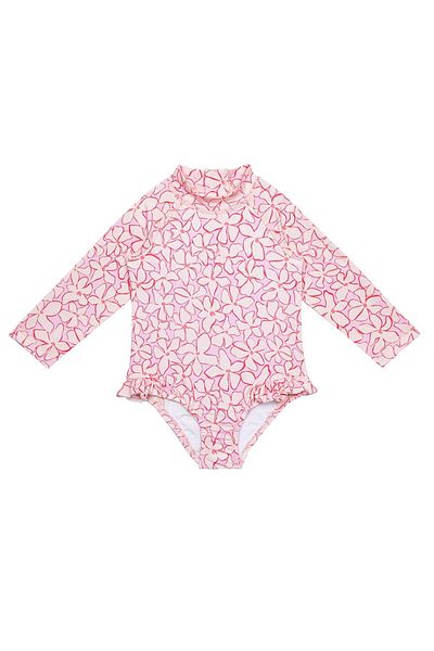 SAND MOTHER Uv Protection Long Sleeve One Piece Girls Swimsuit