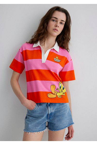 Mavi Tweety Printed Orange T-Shirt Regular Fit / Regular Cut 1613369-90732