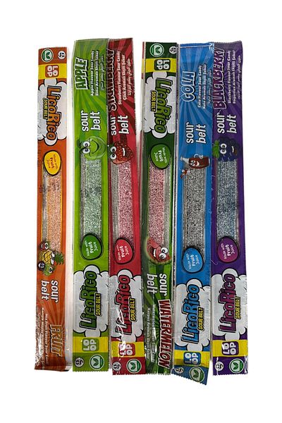 Global Licorico Mix Sour Belt Mixed Fruit Flavored Sour Candy 108 Pcs