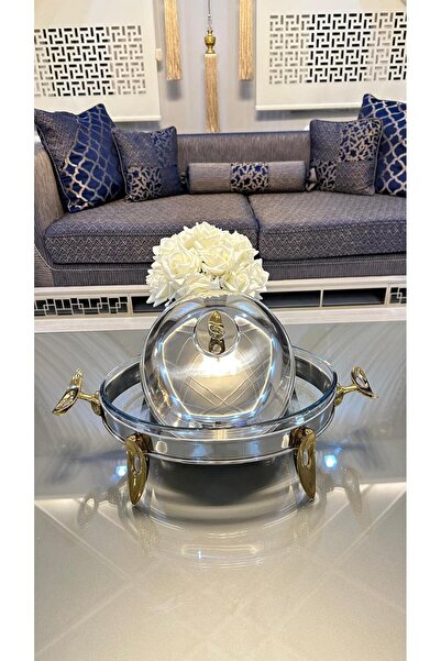 Barok Oval Silver Serving Set - With Cover