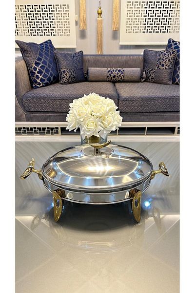 Barok Oval Silver Serving Set - With Cover