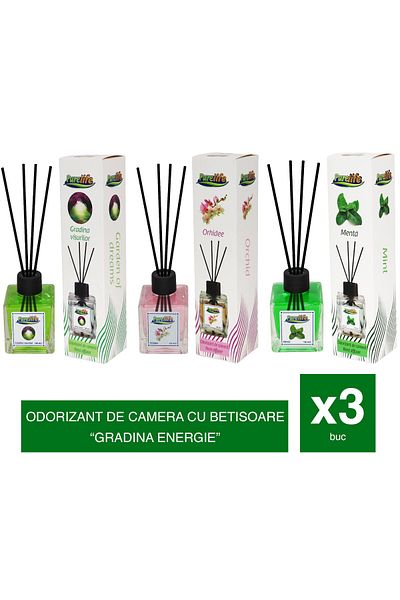 PureLife PureLife Reed Air Freshener – 120 ml, Set of 3 scents (Mint, Dream Garden, Orchid)