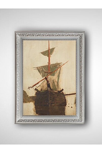 WoodyArts Nava obosită - Cadru alb vintage