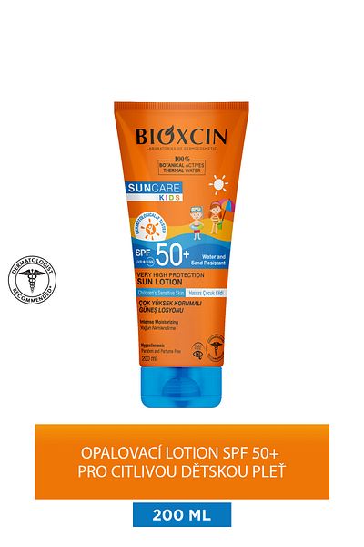 Bioxcin Sun Care Dětský opalovací krém s velmi vysokou ochranou 50 SPF - 100% Botanický aktivní 200 ml