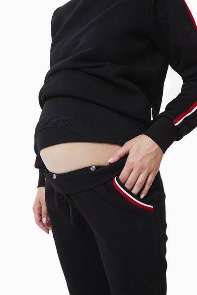Style The Bump Σετ αθλητική φόρμα Silvia Black V2 - Λεπτομέρεια στήριξης κοιλιάς