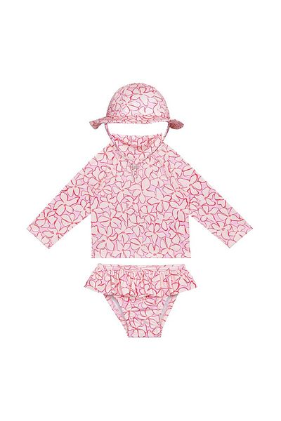 SAND MOTHER Baby Girl Swimsuit Set with Uv Protection Long Sleeve