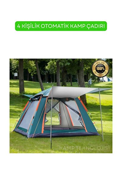 camp one 6 Kişilik Tenteli Otomatik Kurulum Çift Katman Aile Kamp Doğa Deprem Çadırı Cad2
