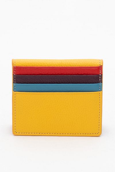 Grande Gd 762 Real Leather Card Holder Yellow
