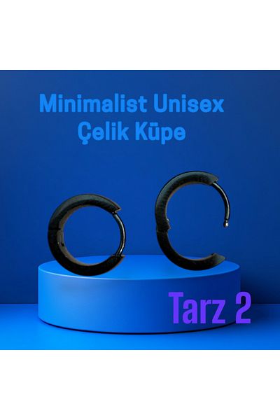 Vira Black Steel Earrings - Minimalist Trend, Daily Use, 1 Pair Style 02
