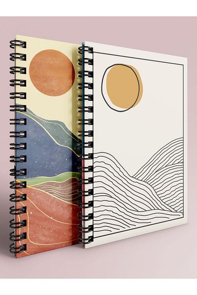 Apeirona | Limitless Art Checked and Striped Notebook Set - A5 - Steel Spiral - 2x80 Pages