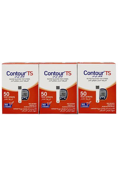 CONTOUR مجموعة اشرطة فحص السكر كنتور تي اس 150 تحليل