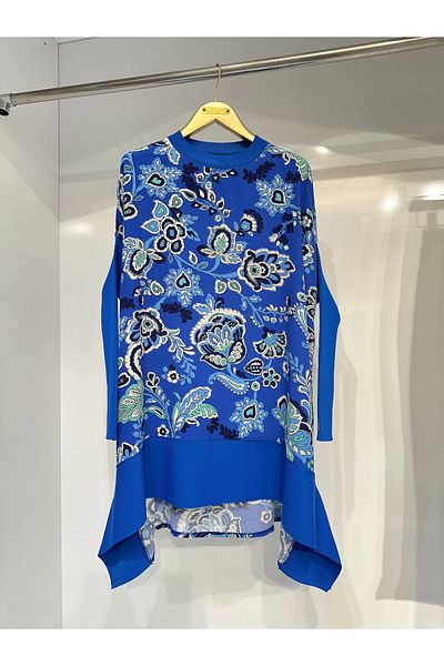 Invee 6252 Tunica de tricotaj cu modele florale - Mix de sifon