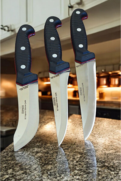 MERTCAN KNİFE 3lü kasap seti mutfak bıçağı outdoor av ve kamp bıçağı